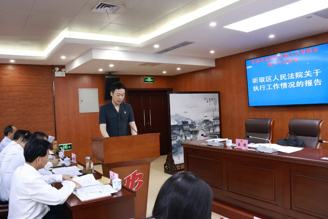 欧健院长在包河区第五届人大第三十次会议上作法院执行工..